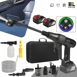3500W 18V 200Bar Brushless High Pressure Car Wash Water Gun 6-IN-1 puzzle Cleaning Garden Washing Spray Gun With Battery