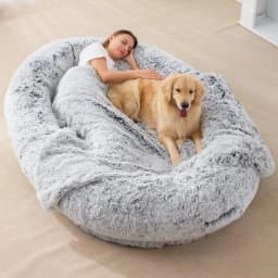65x37.4x11.8 Inches Human Dog Bed, Detachable Multifunctional Oval Large Dog Bed With Non-slip Design, Human Size Dog Bed