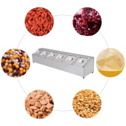 Ingredient Container Stainless Steel 6 Grid Ingredient Box Side Dish Bar Container with Lid