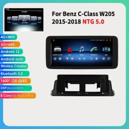 10.25" Android Auto Car Radio for Mercedes Benz C-Class W205 2015 - 2018 NTG 5.0 Intelligent System CarPlay GPS RDS DSP 4G BT