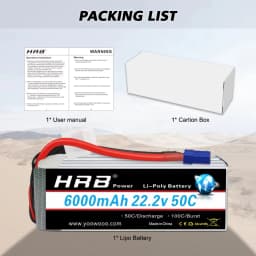 HRB Lipo Battery 6S 6000mah XT60 XT90 EC5 50C 22.2V RC Lipo Battery for Quadcopter Airplane Car Truck 500 600 Helicopter