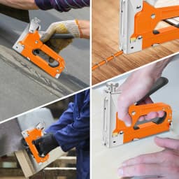 3-in-1 Upholstery Staple Gun Kit with Staples Remover Manual Adjustment ,Wood Upholstery Stapler for Carpentry Tools Home DIY