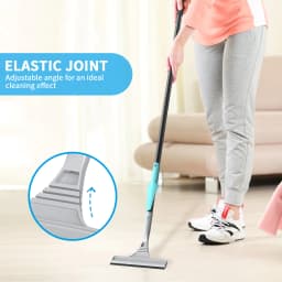 2-in-1 Window Cleaning Kit with Extendable Pole to 154cm, Detachable Squeegee & Scrubber Head for High Windows – Indoor/Outdoor Glass Cleaner Tool Set