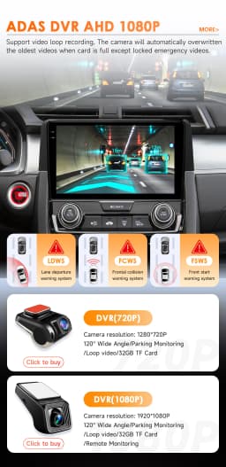 Hizpo Android 14 Car Intelligent Systems For Honda Civic 10th 2016 - 2018 Radio Carplay Multimedia GPS 2din 4G Navigation 8 Core