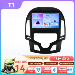 Hizpo 2Din 9inch Android14 Car Radio for Hyundai i30 AT MT 2006 - 2011 SWC BT 4G DSP RDS GPS Snapdragon 6115 Auto CarPlay