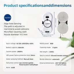 DIVEDEER Smart Water Spray Window Cleaning Robot High Suction Electric Window Cleaner Double-sided Glass Vacuum Cleaner