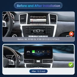 12.3'' Multimedia Display For BenzML W166 GL X166 GLE GLS 2012-2018 Touch Screen Wireless Carplay Navigation Android Auto