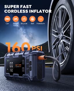 BUTURE 6000A Car Jump Starter PD45W Power Bank Portable 160PSI Air Pump Battery Emergency Boosters Starting Device Car Starter