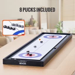 VEVOR Shuffleboard and Curling 2 in 1 Board Games Two Sided Tabletop Shuffleboard with Shuffleboard and Curling Combo Game Set