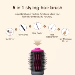 Kinseibeauty Hair Dryer and Straightening Brush 2IN1 Ion Hair Straightener Hair Brush Electric Hot Air Brush Anti-ironing Blower