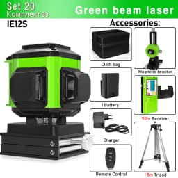 CLUBIONA 4D 16 lines Cross Line Laser Level Green Beam Line For Tiles Floor Multi function & Horizontal Vertical Self-Leveling