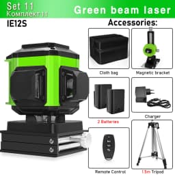 CLUBIONA 4D 16 lines Cross Line Laser Level Green Beam Line For Tiles Floor Multi function & Horizontal Vertical Self-Leveling