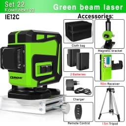 CLUBIONA 4D 16 lines Cross Line Laser Level Green Beam Line For Tiles Floor Multi function & Horizontal Vertical Self-Leveling
