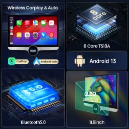 Junsun 11.5" Car Radio Android Auto Wireless CarPlay For Peugeot 207 207CC 2006 - 2015 QLED 2K Screen Multimedia Stereo