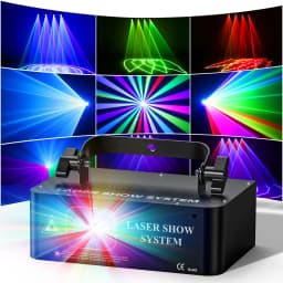 U'King LED Indoor Stage Light RGB LS Scanner Beam Effect LS Projector Lighting DMX512 Sound Activated for DJ Disco Party