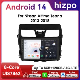 Hizpo 2Din 10.1inch Android13 Car Radio for Nissan ALTIMA TEANA 3 2013 - 2018 Navigation GPS RDS DSP BT 4G CarPlay Android Auto