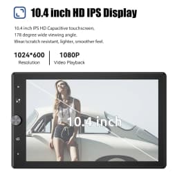 ESSGOO 10.1 Inch Wireless Carplay Android Auto Single DIN Car Stereo Head Unit Radio Rotatable IPS Touch Screen USB AUX TF