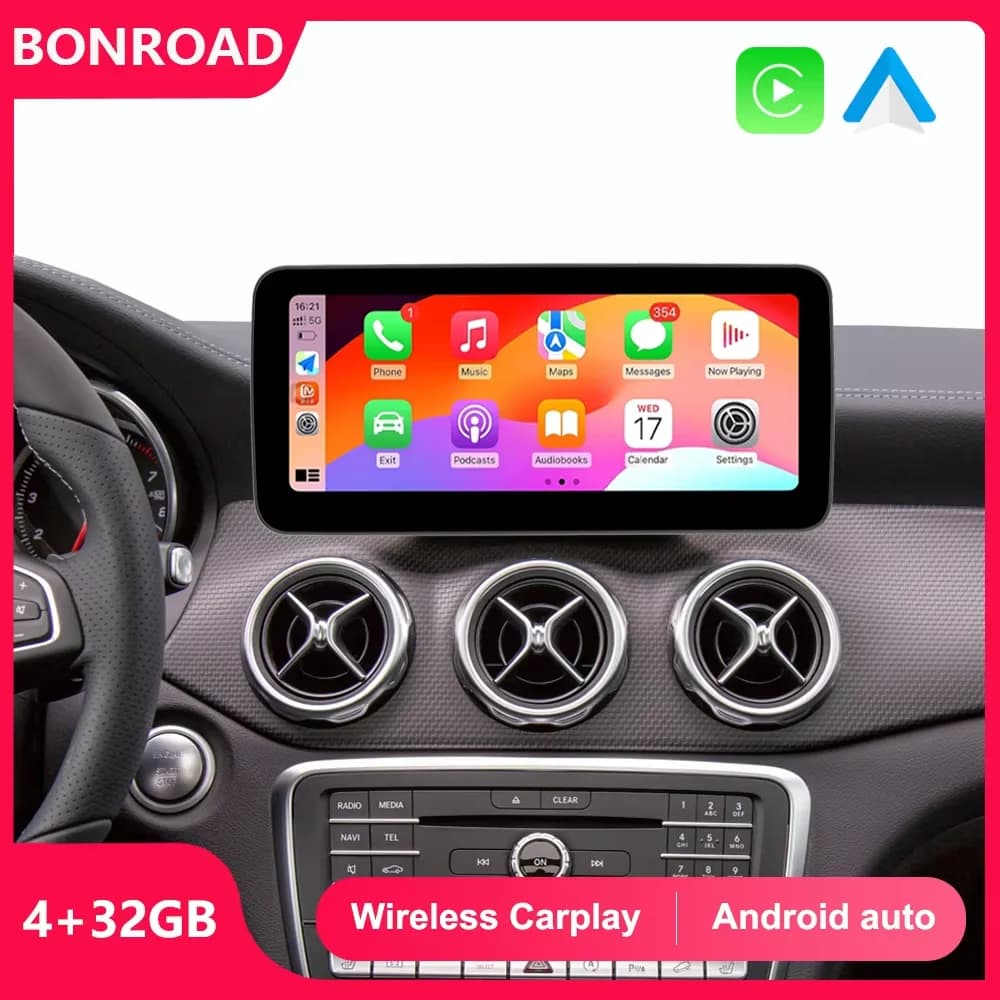 BONROAD Android Car Radio Multimedia CarPlay GPS Navigation For Mercedes Benz A Class W176 GLA CLA X156 C117 Touch Screen