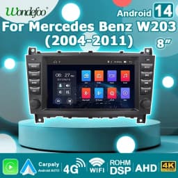 8'' Screen Car Radio Android 14 Auto CarPlay For Benz C-CLASS W203 CLK/A/G-CLASS W209 W168 W463 Autoradio 2din Multimedia Player