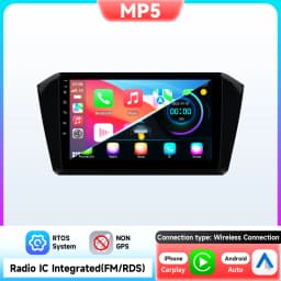 10.1" Hizpo CarPlay 2Din Android Auto Car Radio for VW Volkswagen Passat B8 2015 - 2020 GPS RDS DSP SWC 4G BT Snapdragon 6115