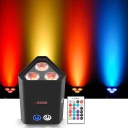U'King 3x18W RGBWA+UV 6in1 Built-in Battery LED Par Light Wireless Remote Control DMX Wash Par Light for DJ Stage Performance