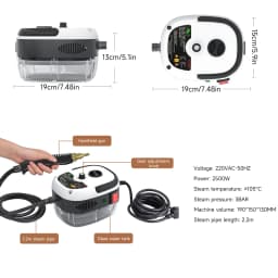 2500W Portable Steam lever handhad Steam lever High Temperature Pressure Pressure coating Machine With Brush Steam Vacuum