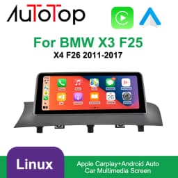 AUTOTOP 10.25 Inch 1920*720 Linux Screen Car Radio Wireless CarPlay Android Auto For BMW X3 X4 F25 F26 2011-2017 CIC NBT System