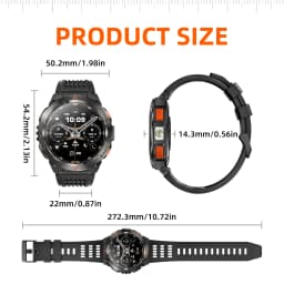 GPS Smartwatch for Men/ Women, 1.43'' Fitness Tracker with Geomagnetism/ Air pressure/ Music Plays/ Wireless Call/ Flashlight