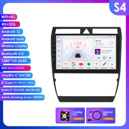 Hizpo 2Din 9inch CarPlay Andoird Auto Car Radio for Audi A6 RS6 S6 1997 - 2004 Navi GPS RDS DSP SWC BT 4G UI7862 Multimedia