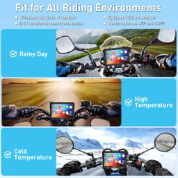 ESSGOO 5" Motorcycle Portable Wireless Apple Carplay Android Auto IP67 Waterproof GPS Nav Bluetooth Touch Screen USB TF