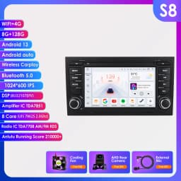 Hizpo 7 Inch Car Multimedia Radio For Audi A4 2002-2007 S4 RS4 B6 B8 B7 GPS Navi 2din Stereo Wireless CarPlay Android Auto