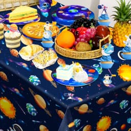 Space Birthday Party Decorations,88pcsBirthday Decorations&Outer Space Birthday Tableware Set -Party Plates Tablecloth Backdrop