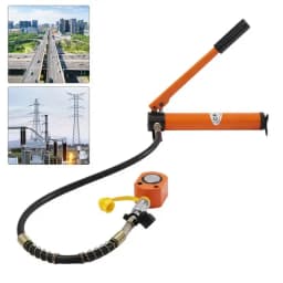 10T Hydraulic Ram Cylinder Jack Hydraulic Jack Hand Pump Single-Acting 0.43" Stroke for Machinery Shipbuilding