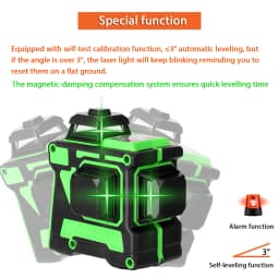 3D 12 Lines Gradienter Leveling Kit Self-leveling Laser Level with 1.2M Extension Bar Tripod Stand for Ground Wall Leveling Tool