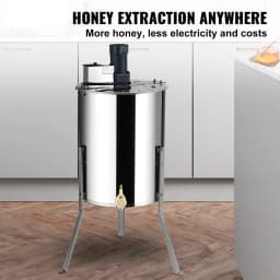 SucceBuy Electric Honey Extractor 4/8 Frames Honey Spinner Stainless Steel Beekeeping Extraction Height Adjustable Stand