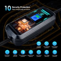 ISIGMA Portable EV Charger 16A 3.6kw Type2 IEC62196-2 Tuya APP EVSE Charging 10M Cable Type2 Plug Wallbox for Electric Car