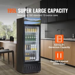 SucceBuy Commercial Merchandiser Refrigerator Beverage Refrigerator Cooler withAdjustable Shelves Customizable Lightbox