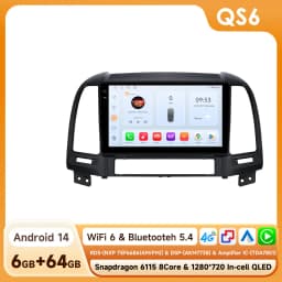 9" Hizpo 2Din CarPlay Android Auto Car Radio for Hyundai Santa Fe 2 2006 - 2012 Snapdragon 6115 GPS RDS DSP BT 4G SWC 360°CAM