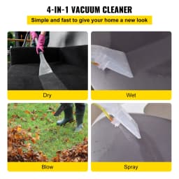 SucceBuy Wet Dry Vacuum Cleaner 5.3 Gallon 2 Peak HP 4-in-1 Portable Shop Vacuum with Blow and Spray Function for Household Car