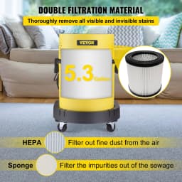 SucceBuy Wet Dry Vacuum Cleaner 5.3 Gallon 2 Peak HP 4-in-1 Portable Shop Vacuum with Blow and Spray Function for Household Car
