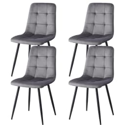 EGOONM Set of 2/4/6 Dining Room Chairs,Upholstered Chairs,Design Chair with Backrest,Velvet Seat,Metal Frame Kitchen Living Room