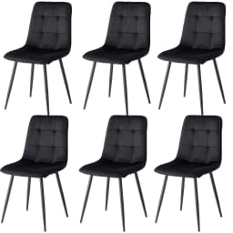 EGOONM Set of 2/4/6 Dining Room Chairs,Upholstered Chairs,Design Chair with Backrest,Velvet Seat,Metal Frame Kitchen Living Room