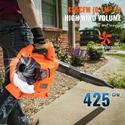 SucceBuy Gas Leaf Blower 26CC 2-Cycle Handheld Leaf Blower with A Tank 2-in-1 Gas-powered Blower 425CFM Air Volume 156MPH Speed