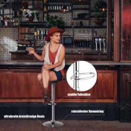 2 Set bar stool, bar chair height adjustable, 360 ° swivel chair with backrest & footrest, counter stool bistro stool up to 120kg