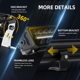 CO LIGHT 32Inch Dual Row LED Light Bar Anti-Glare Offroad 22inch Work Light White&Amber DRL with Side&Bottom Bracket for SUV ATV