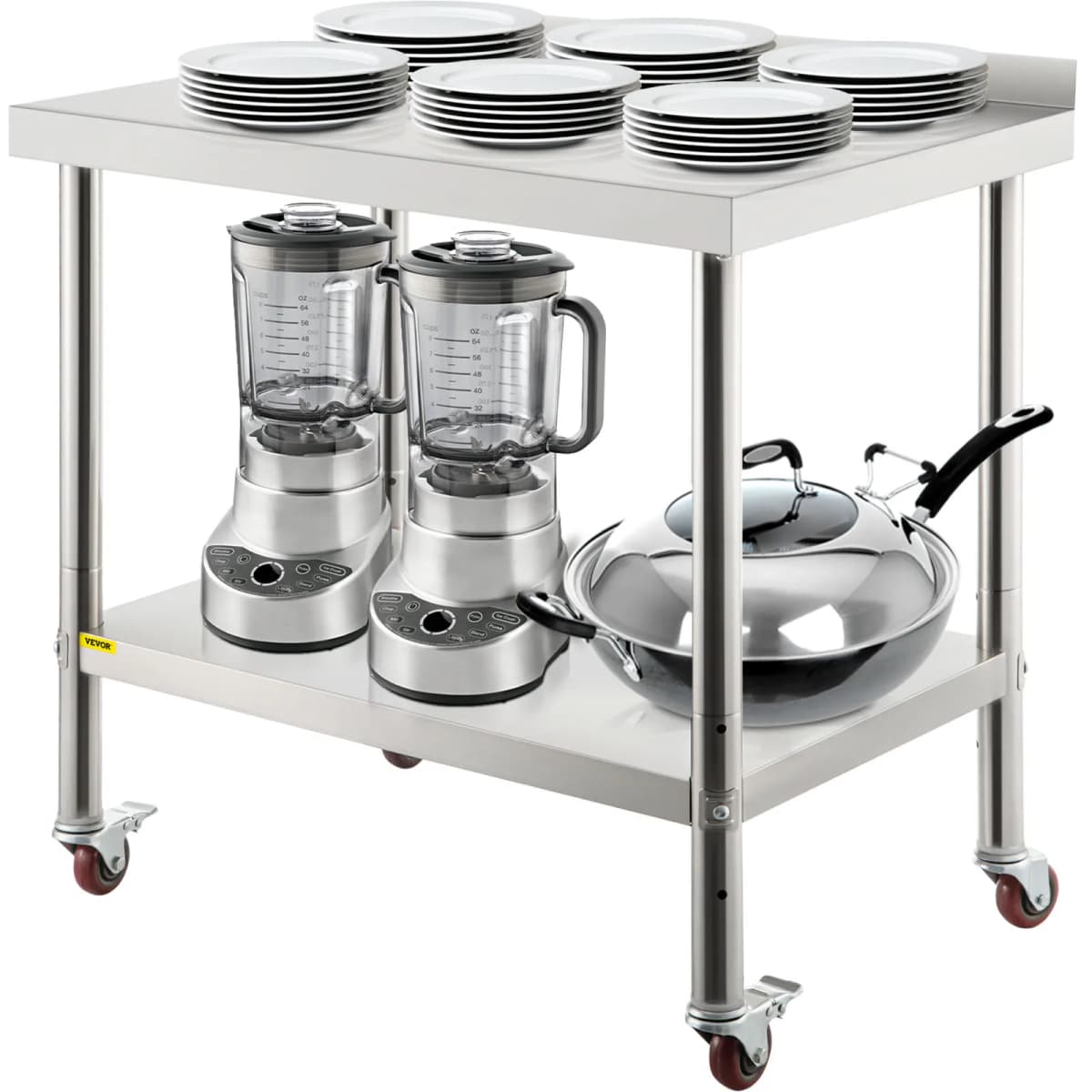 SucceBuy Stainless Steel Prep Table 440lbs Load Capacity Heavy Duty Metal Worktable Commercial Workstation for Kitchen