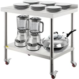 SucceBuy Stainless Steel Prep Table 440lbs Load Capacity Heavy Duty Metal Worktable Commercial Workstation for Kitchen