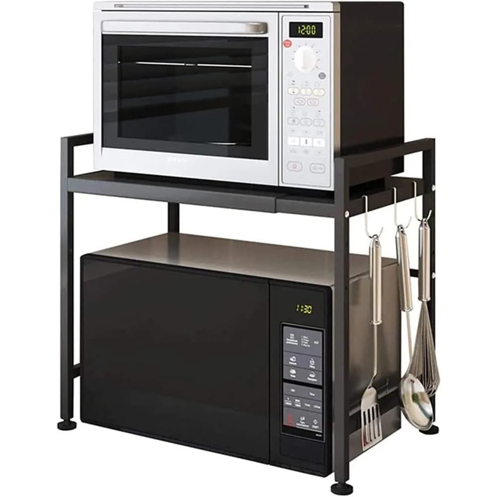 Support Extensible pour Four à Micro-Ondes, Support d'étagère à Hauteur réglable Suspendus Organisateur de Rangement de Cuisine