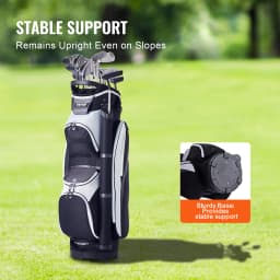 SucceBuy Golf Cart Bag 36” Multiple Pockets Premium Nylon Cart Bag Durable Golf Bags for Men Women Black Color-Block