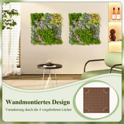 2x50 cm Artificial Hend plants Wall Panels With Diverse Art plants Simulated Lawn Wall Panels
